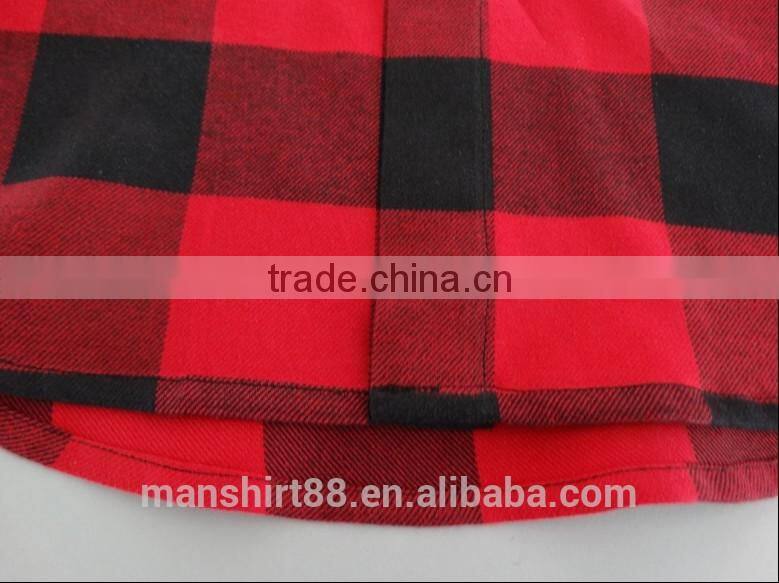 latest fashion custom designer big check flannel shirt