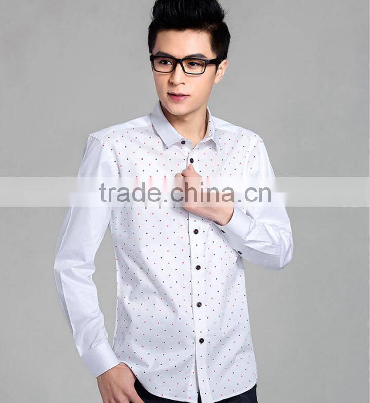 men fashion slim fit long sleeve print causal shirts