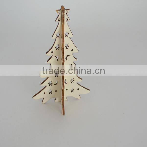 Fancy Cutomized Christmas Tree Decoration Laser Cut 3D Wood Craft