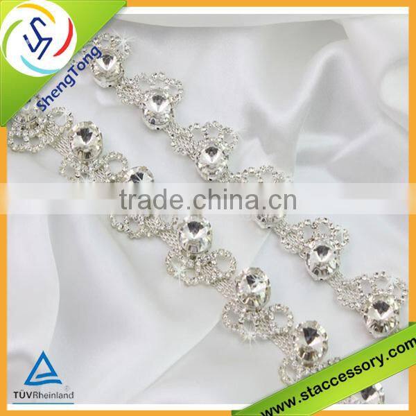 new products plastic rhinestone trimming for dress rhinestone trimming