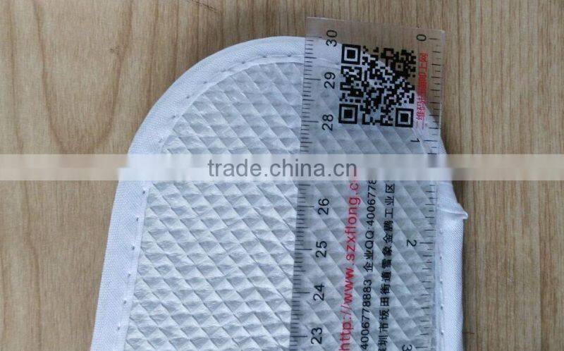 white disposable slipper with waffle farbic for hotel use