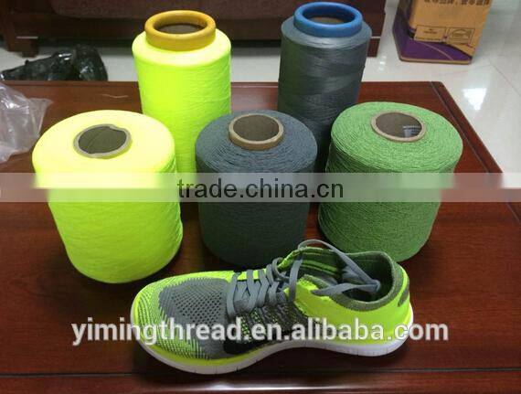 Colorful Polyester 150/4 Covered Yarn Flyknit Material