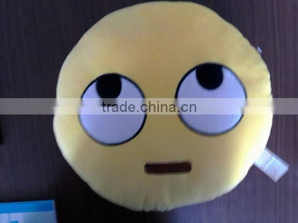 Top quality cute design certification stuffed toys custom plush cushion emoji pillows