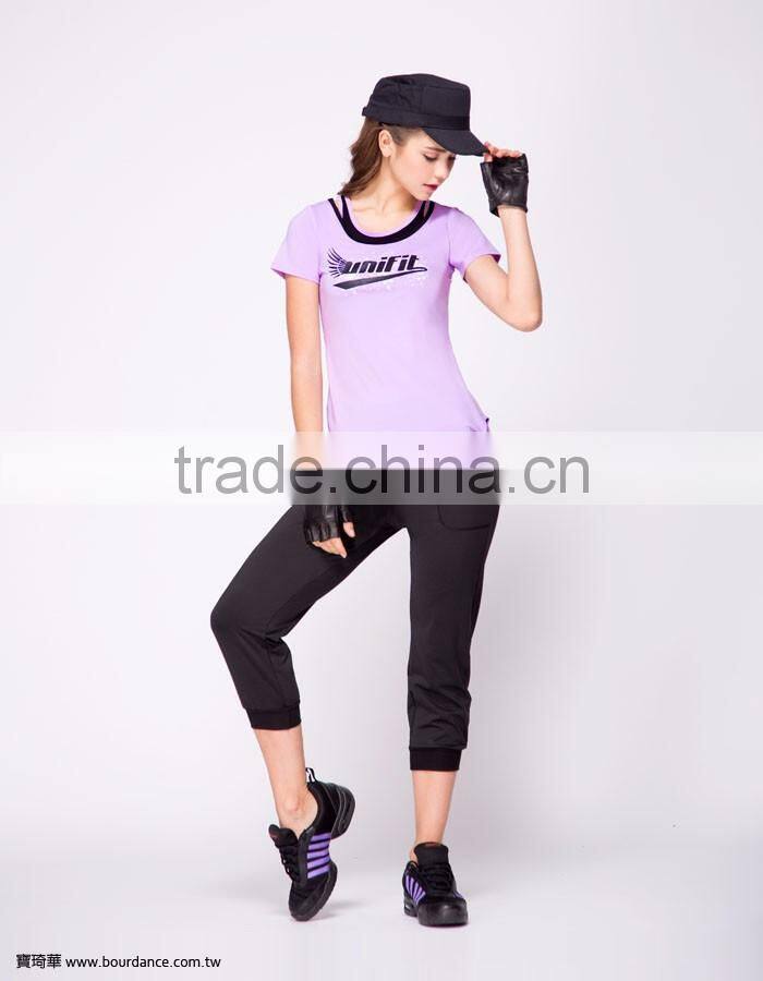 Girl dance wear jazz jogger capri pants