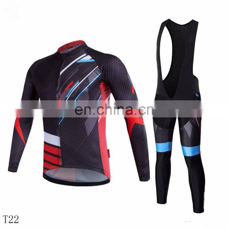 Popular cycling jersey set long with mountain bike shorts