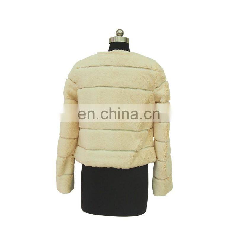 women winter lasted fashion design faux fur coat