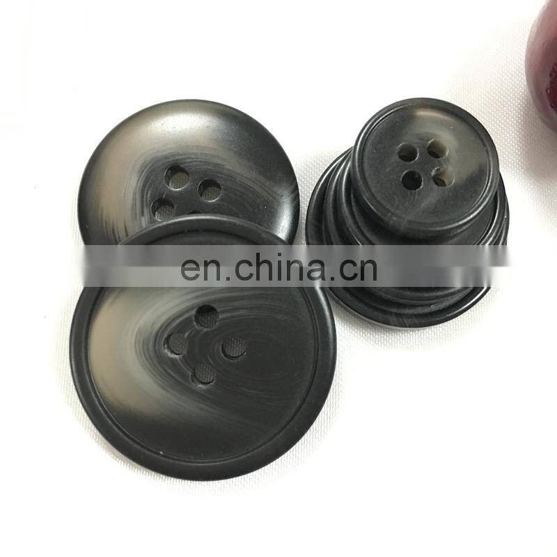 Popular 4-holes flatback imitated horn resin men suit button