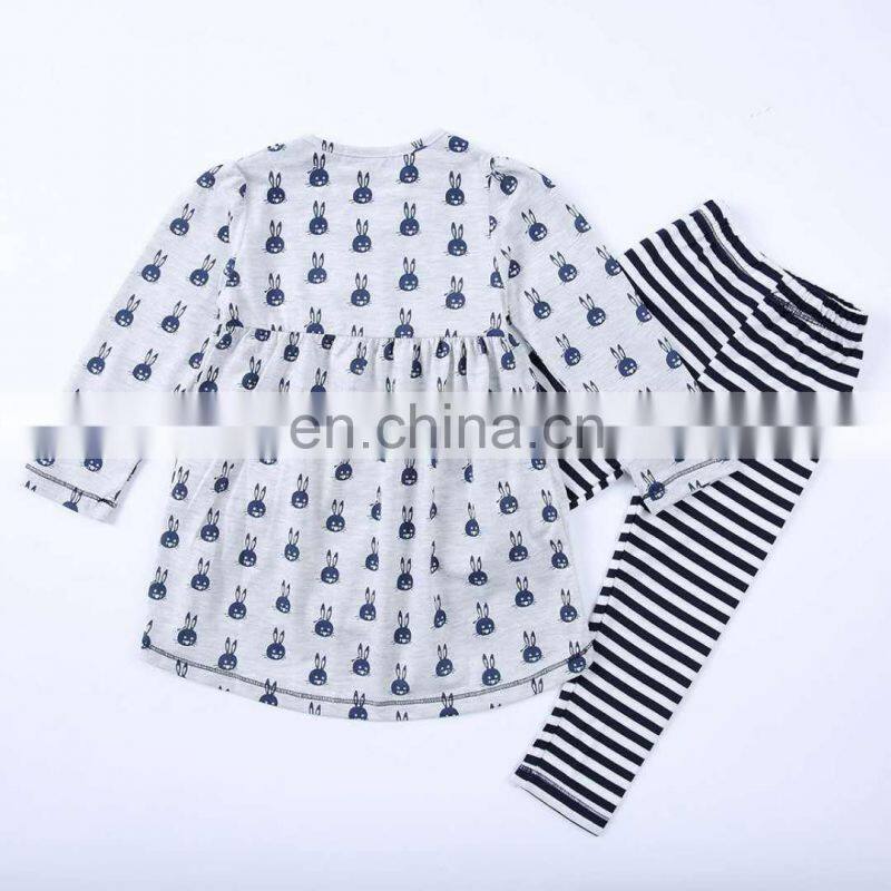 American Children Set Match Ruffle Pants High Quality Cotton Clothes Western Teen Girl Boutique Outfit