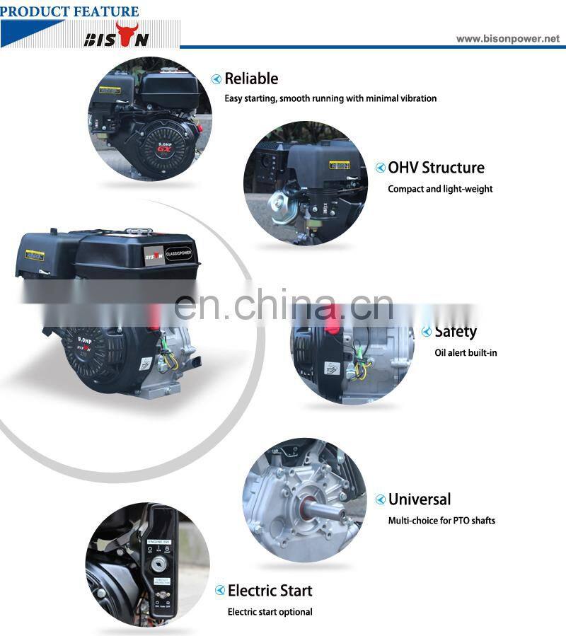 Bison(CHINA) ohv 9 hp 177f motor gasoline engine 9hp with reduction gear