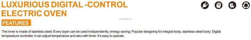 Smart Multi-purpose Digital Control Easy Operation Electric Oven For Home Bread