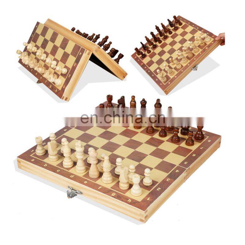 Wooden Chess Set Folding Magnetic Chess Board