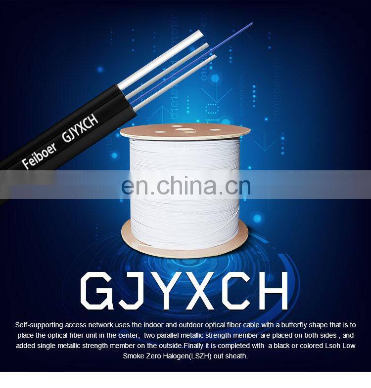1 2 4 6 8 Core Single Mode Outdoor Drop cable GJYXCH Fiber Optic Cable Price Per Meter
