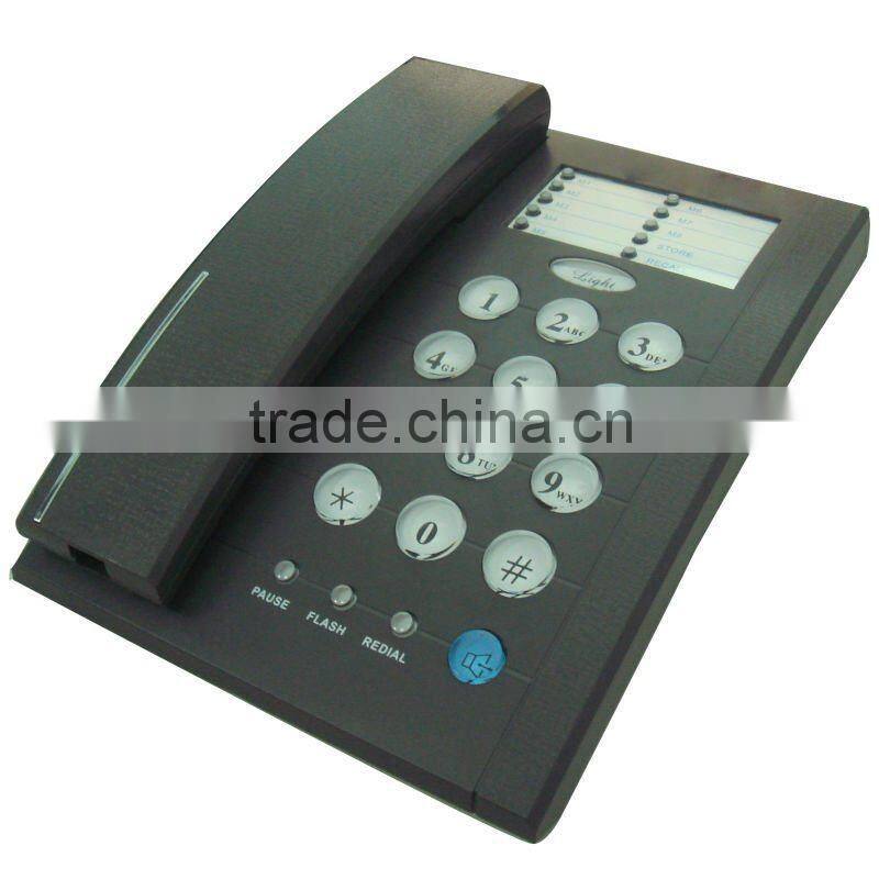 dark gray telephone with contact phone number