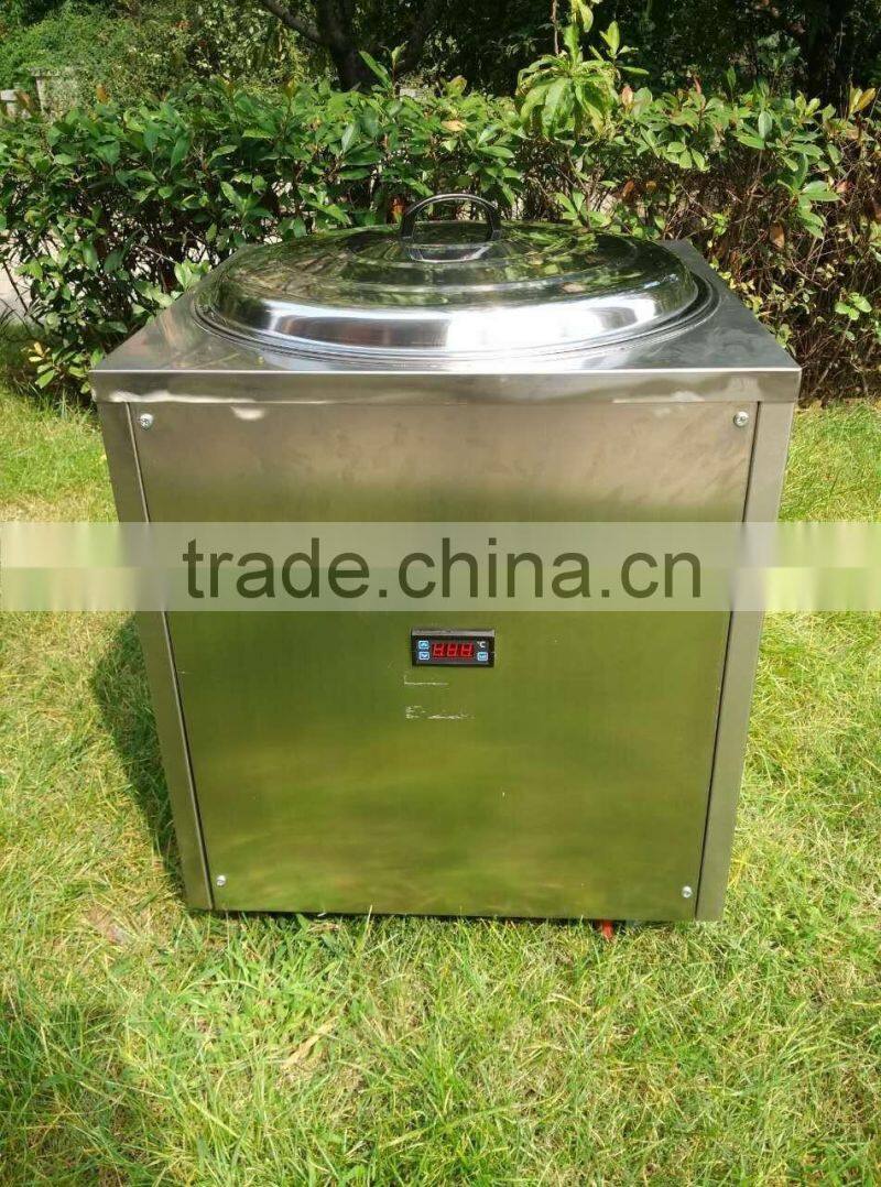 2016 hot sale thailand double flat round pan fried rolled ice cream machine for commercial