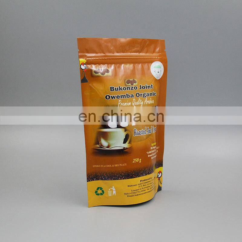 custom printed mylar plastic zip lock vented coffee bags 16oz