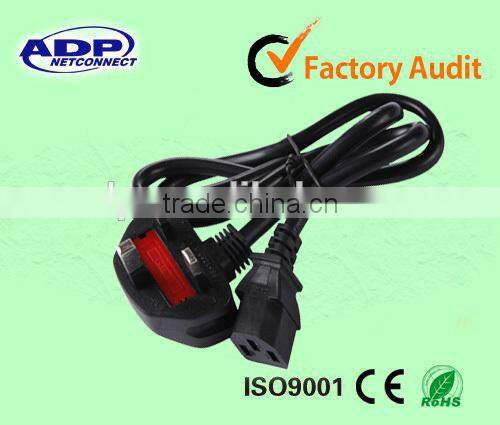 UK 10A-16A 250V 3pin Fuesed Power Cable