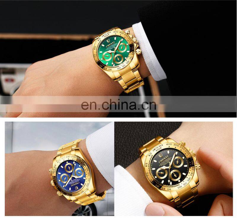 CHENXI 086A Man Quartz Wrist Watch Luxury Stainless Steel Gold Plated watch luxury Men
