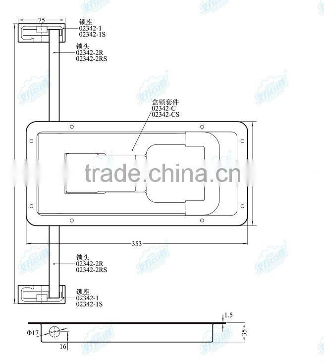 02342D Truck door lock set