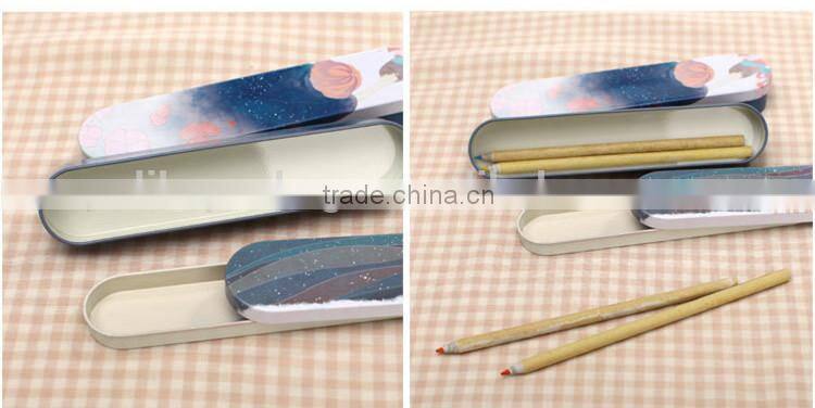 oval shape pencil box/tin pencil cased/ stationery storage tin box