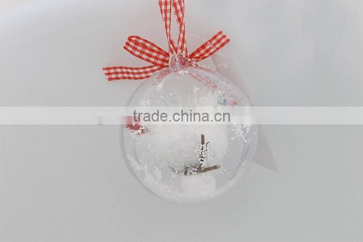 Clear Plastic Christmas Balls Cute Bird OEM Opening Christmas Bauble Ball