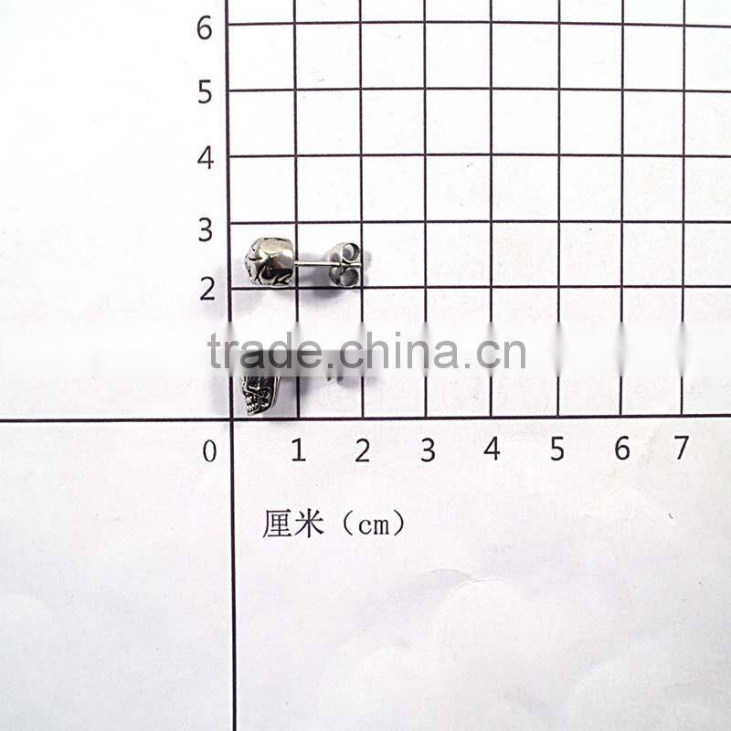 Best Selling Jewelry Stainless Steel Mens Punk skull Earrings