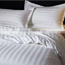 Hotel /home bedding bleached white /dyed cotton stripe fabric