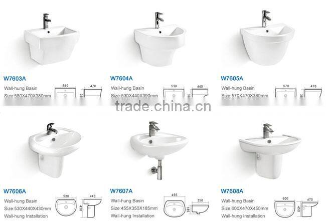 Modern ceramic bathroom wall-hung trough basin
