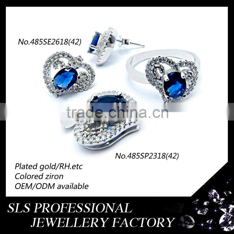 925 sterling silver jewelry wholesale Latest blue stone jewelry set type in 2015