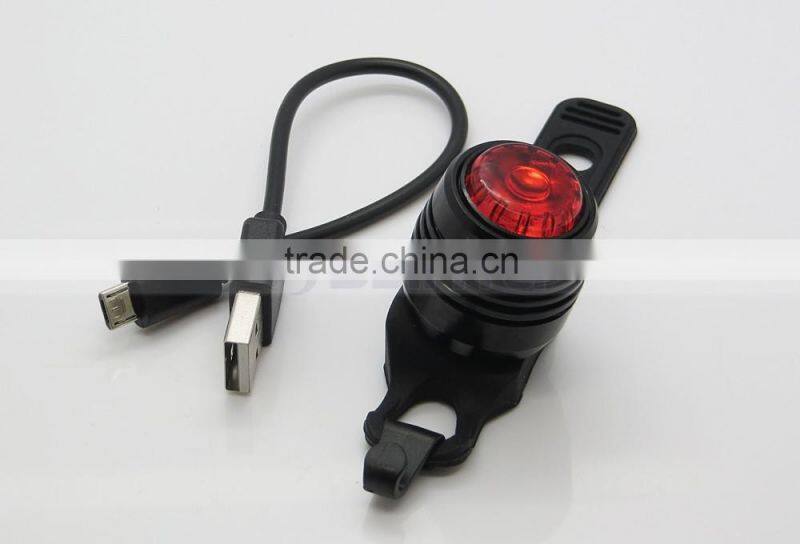 Micro USB Rechargeable Rear Bar Clip Aluminum Bike Waterproof Light