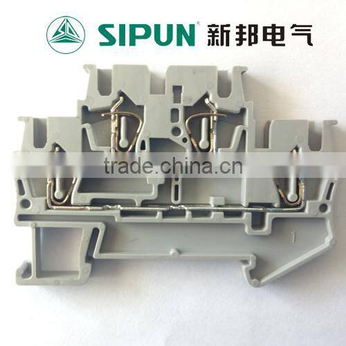 din rail cage spring double deck terminal connector