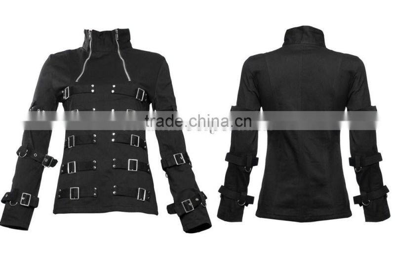 GOTHIC BONDAGE JACKET COTTON PUNK GOTH WITH BUCKLES