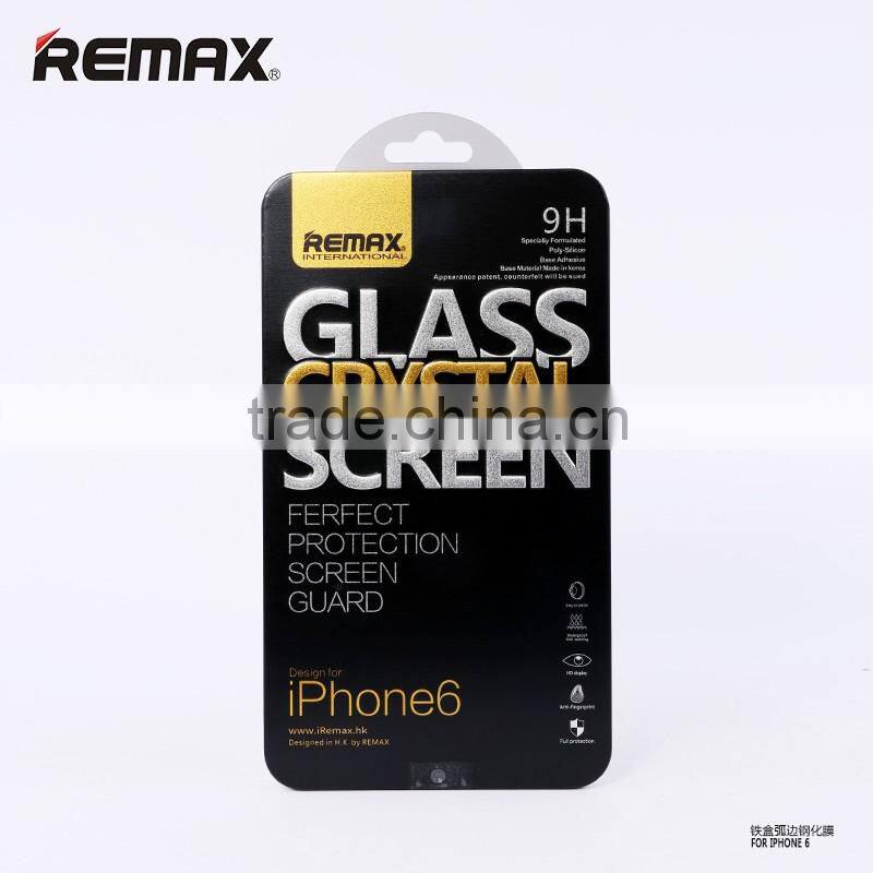 Remax Transparent Anti Scratch 0.28mm Tempered Glass for iPhone 6 with Metal Packege Case 9H 2.5D Clear Screen Protector TB-0058
