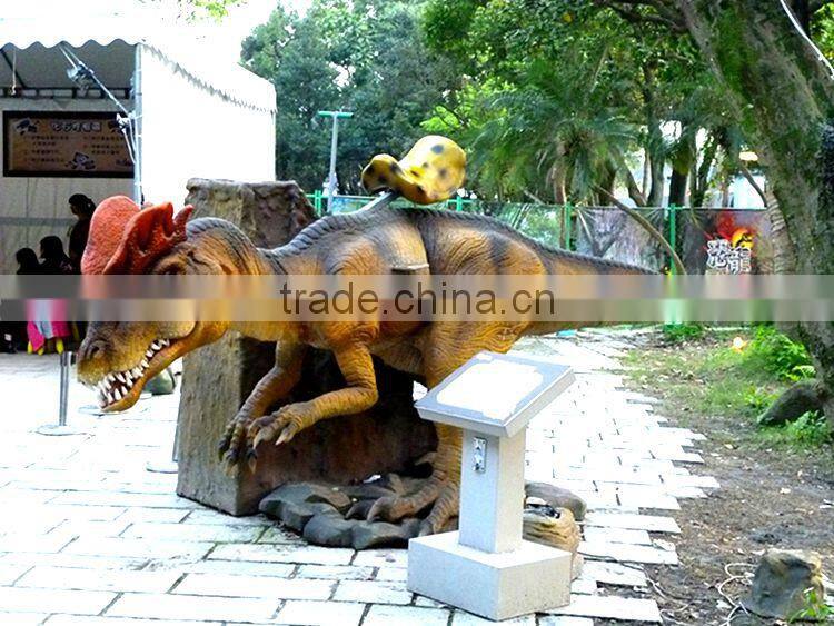 Emulation Realistic Animatronic dinosaur coin operated kiddie ride dinosaur