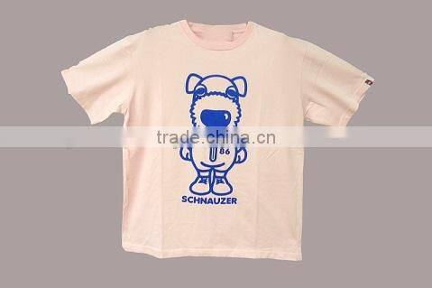 Good Price Products Bros Schnauzer Cotton Printed Short Sleeve Pink Tee