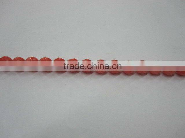 Bamboo Coral faceted round beads
