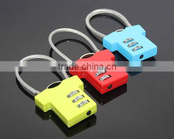 Steel Wire Resettable 3 Digit Combination Travel Luggage Suitcase Padlock Alloy T-shirt Metal Digital Locker Lock