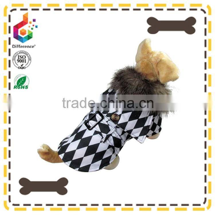 Pet warm coat with checks