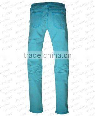 Lady's Denim Jeans--Blue-Fluorescence