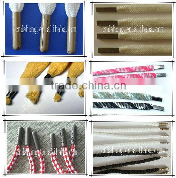 Metal tip cord debossed with custom logo