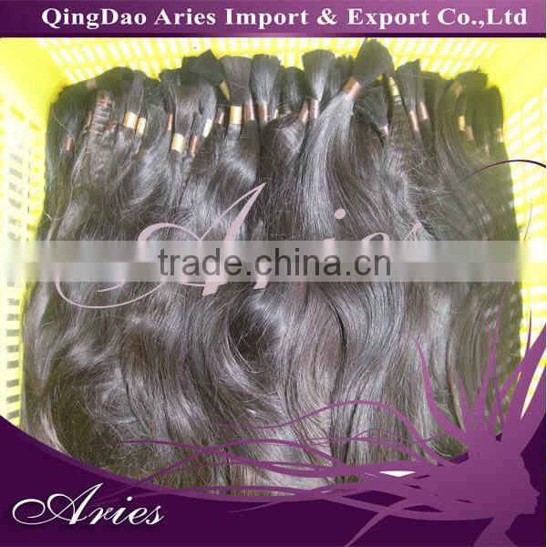 dyeable virgin unprocessed brazilian bulk hair extensions without weft