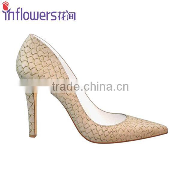 Fishskin leather wholesale high heel shoes