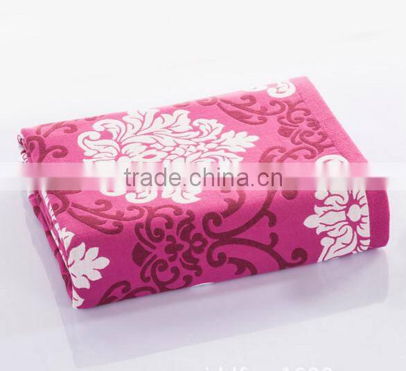 Warm colourful cotton blanket,beautiful jacquard and soft handfeeling towel blanket