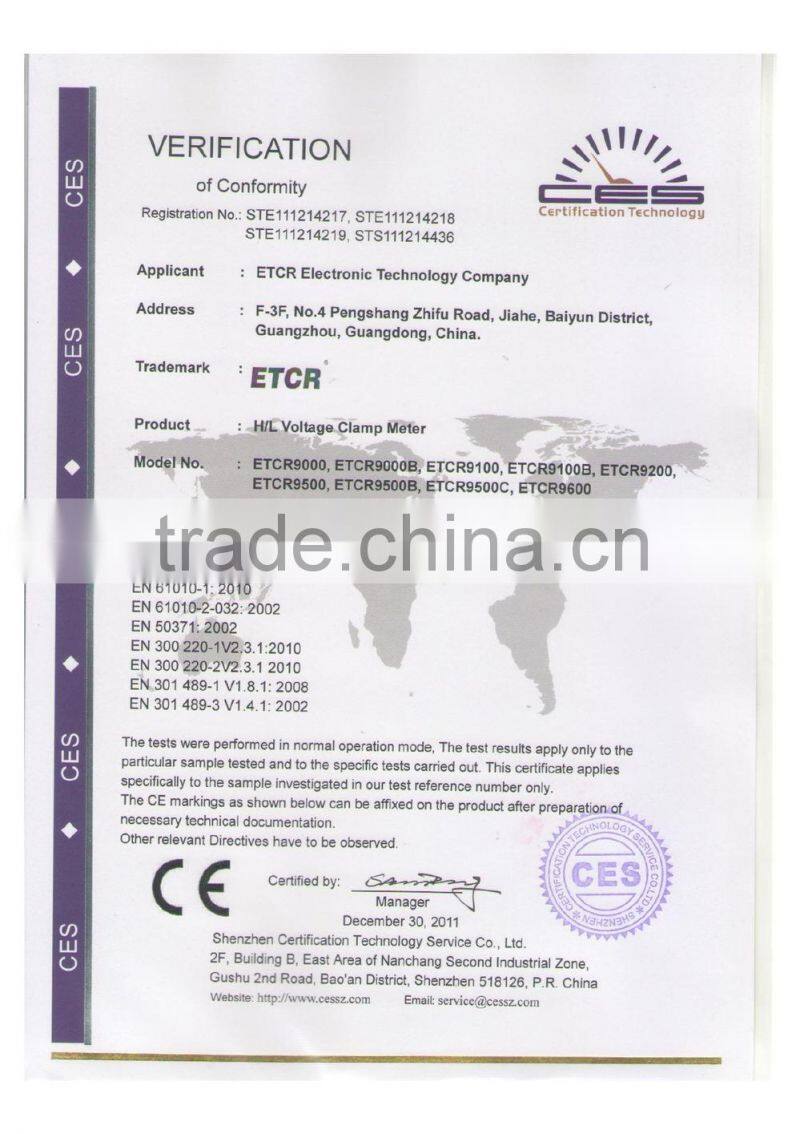 ETCR9000B Wireless H/L Voltage Clamp Leakage Meter electrical meter