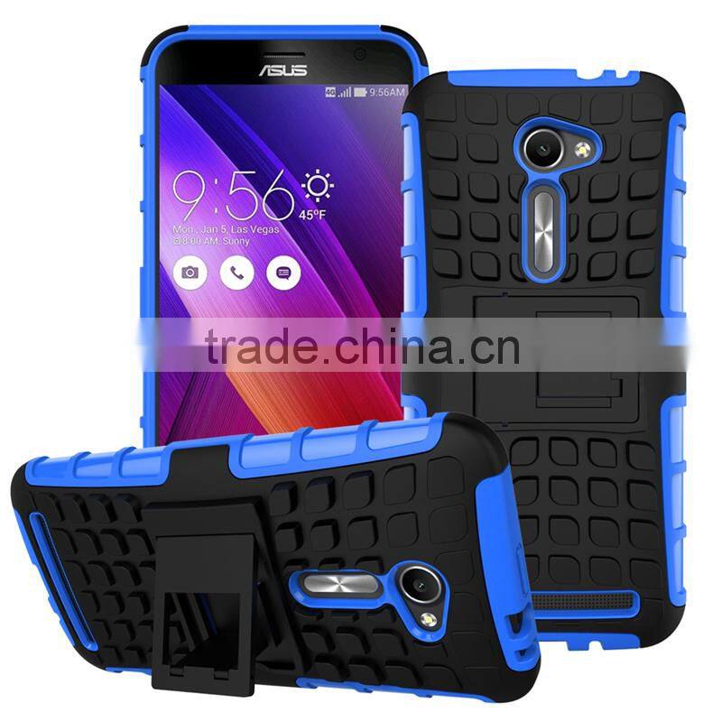 Dual layer armour TPU Gel case for ASUS Zenfone 2 with kickstand