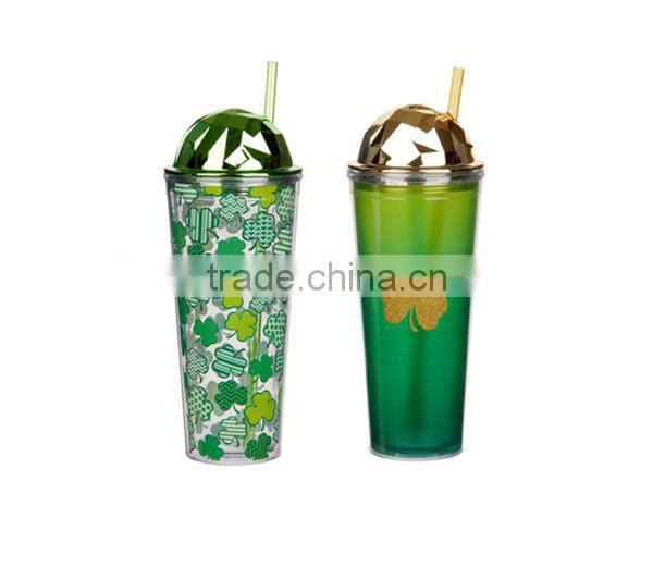 16oz double wall manufacturers reusable starbucks plastic coffee tumbler mugs with lid &straw