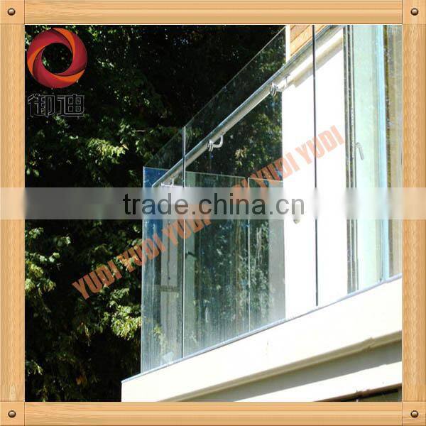 stainless steel glass balcony and stair railing