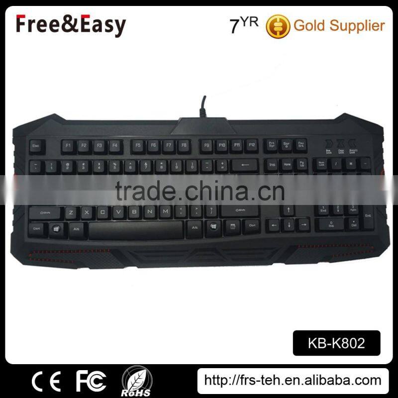 Wholesale seven color backlit gaming wired keyboard for desktop/ laptop