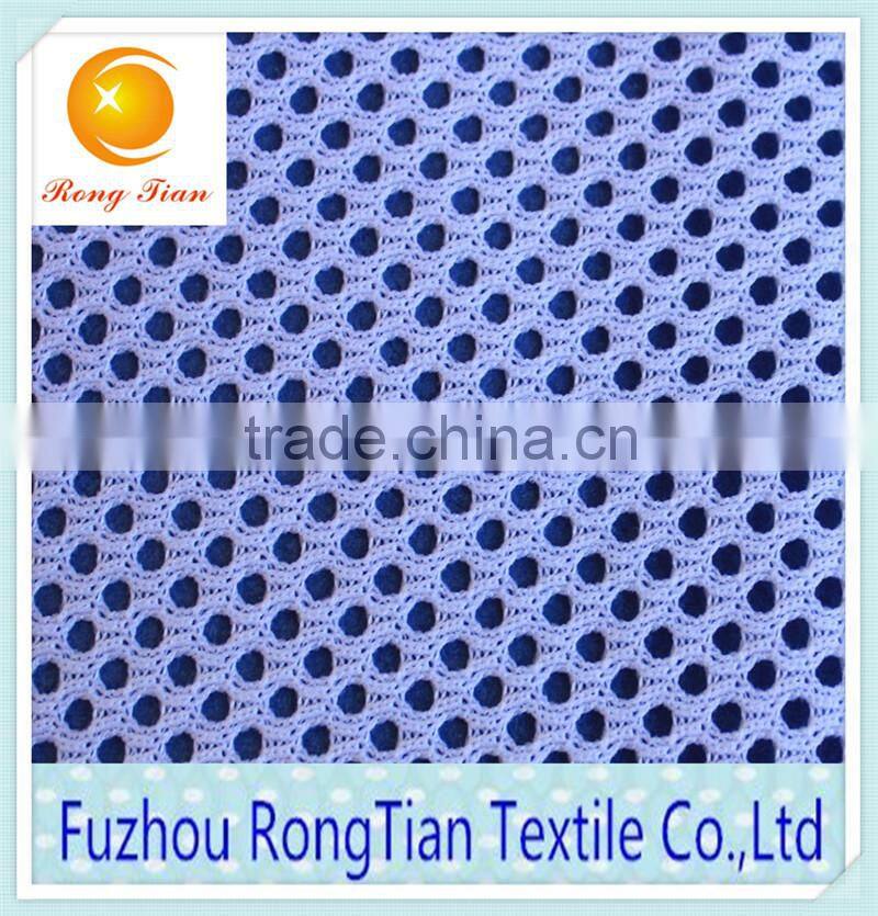 Fast-drying white polyester big hole jersey fabric for sportwear