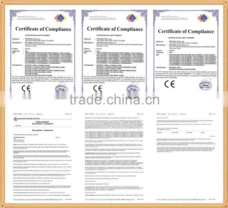 PSC ECAC Centrifugal Fan: 254x170.7x180mm with CE and Erp 2015