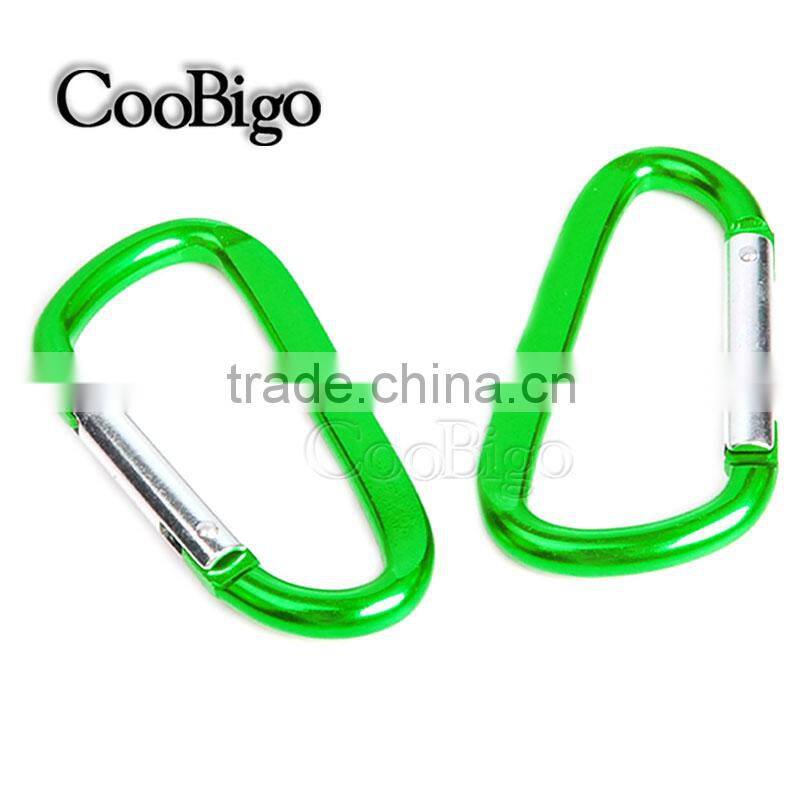 Multi-Color Aluminum Spring Flat Carabiner Snap Hook Hanger Keychain Hiking Camping #FLQ189-8C(Mix-s)